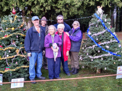 Christmas tree decorating at Amboy