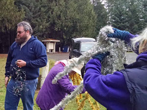 Christmas tree decorating in Amboy